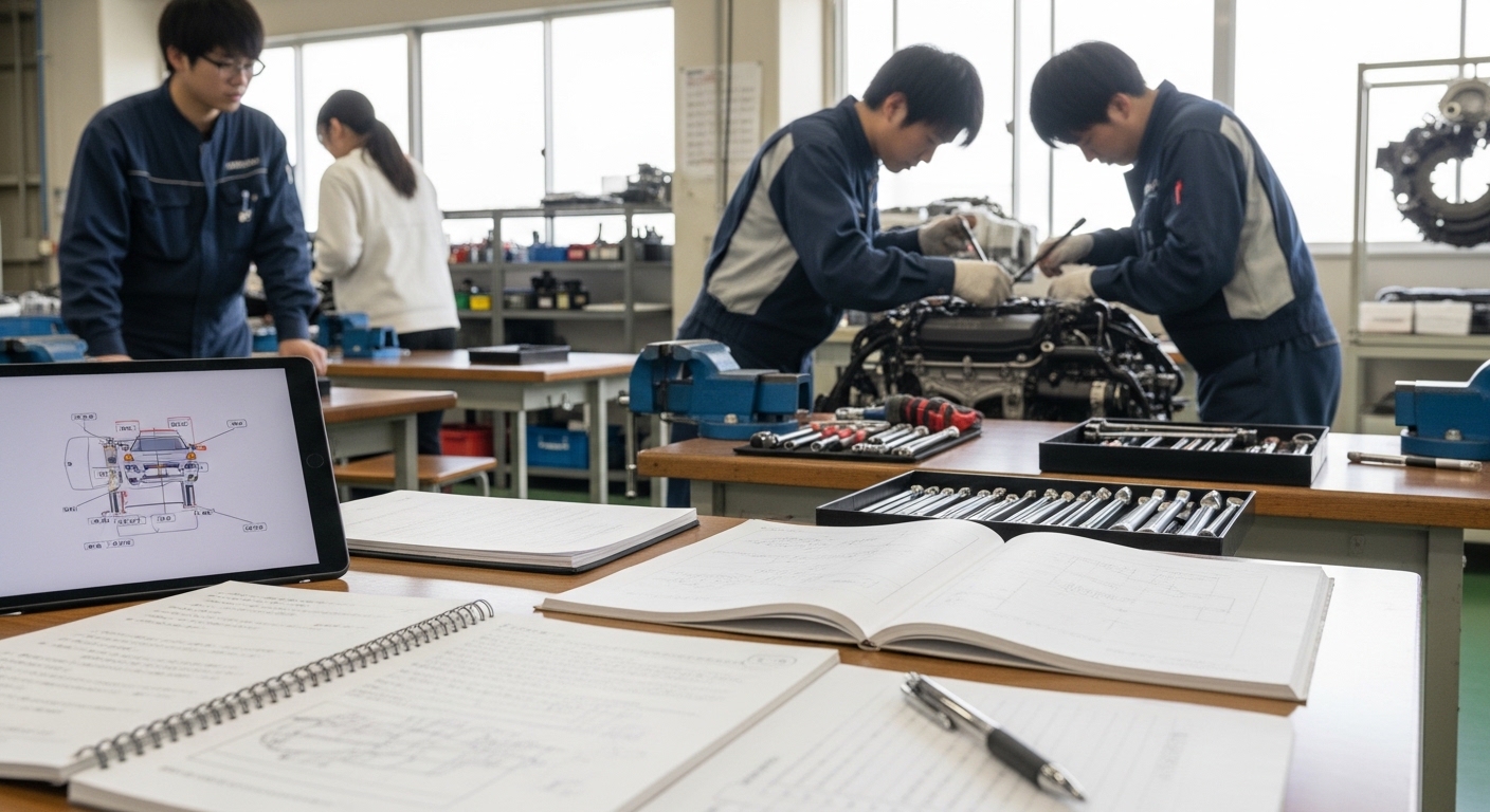 整備学校 1日の流れを公開｜授業・実習・放課後までリアルな一日を解説